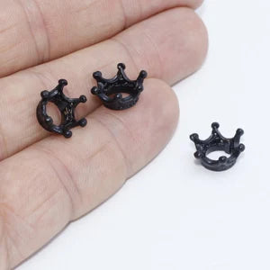 6x12mm Siyah Kaplamalı Boncuklar, Taç Boncukları, Taç Takıları, KDR150