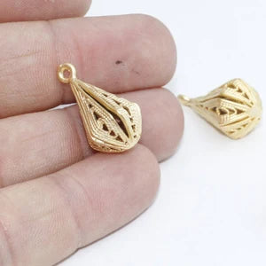 14x22mm 24k Shiny Gold Bar, Drop Pendant, Long Bar , FNL206