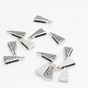 8x17mm Antique ,Silver Pendant Bail, Pinch Bail, KDR179