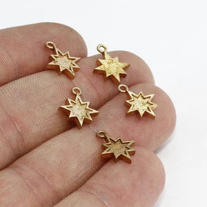 Brass North Star Charms