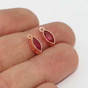 5x11mm Gül Altın, Damla Kolye, Yakut Damla Kolye, ZRCN264