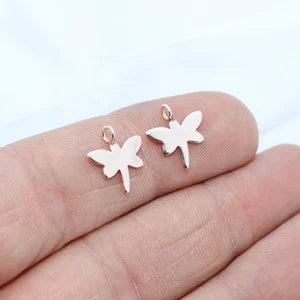 Ciondolo a forma di libellula in oro rosa da 11x12 mm, piccolo ciondolo, ROSE255