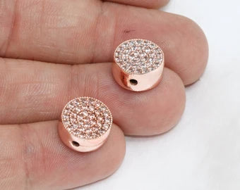 12x5mm Oro Rosa Pavé Rotondo, Zirconi Cubici Rotondi, Pavé Rotondo ZRCN525