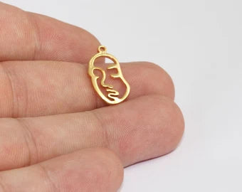11x20mm 24 ayar Parlak Altın Yüzlü Tılsımlar, Tel, Tılsımlar, Altın MLS452