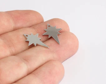 Ciondolo Stella Polare placcato argento 15x20 mm, ciondolo Stella Polare, XP198