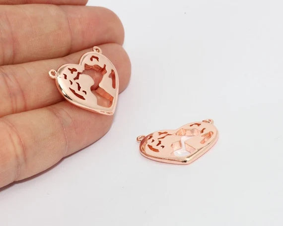 Ciondolo mappamondo in oro rosa 21x24 mm, Globe Wanderlust MTE1198
