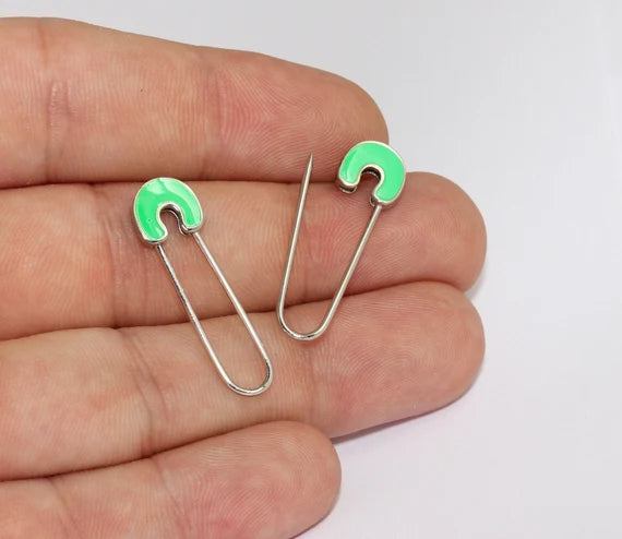 Rhodium Plated Safety Pin Charm