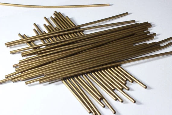 2x120 mm Bronz Borular, Uzun Boru Çubuğu, Boru Boncukları, Pirinç TBR33