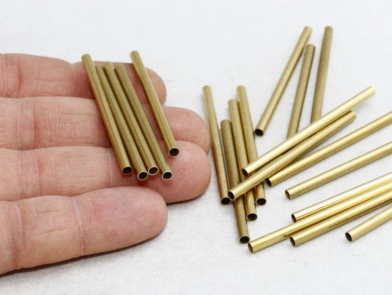 3x50mm Tube Beads, Tubes, Round Tube Beads, TBR59