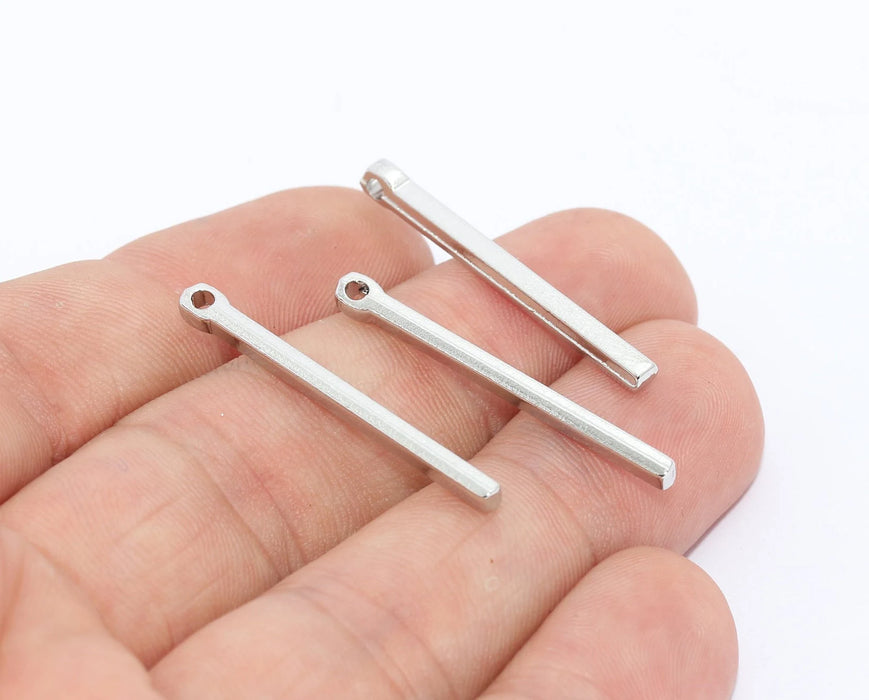 2,4x30mm Gümüş Kaplama Külçeler, Uzun Kare Külçe, Uzun Külçe, MTE741