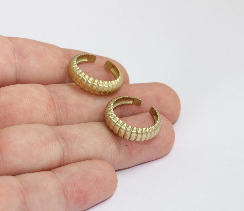 17x18mm Raw Brass Rings, Adjustable Ring Settings, Raw MLS416