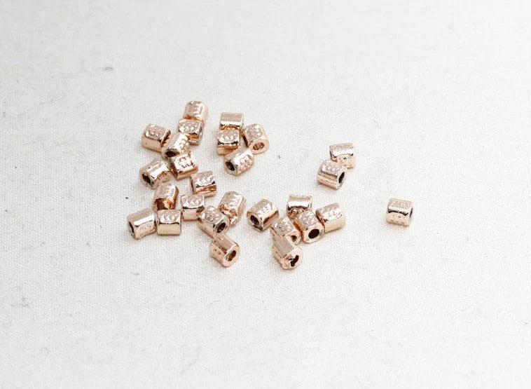Perline tubolari in oro rosa 3x3 mm, perline tubolari distanziatrici, mini ROSE216