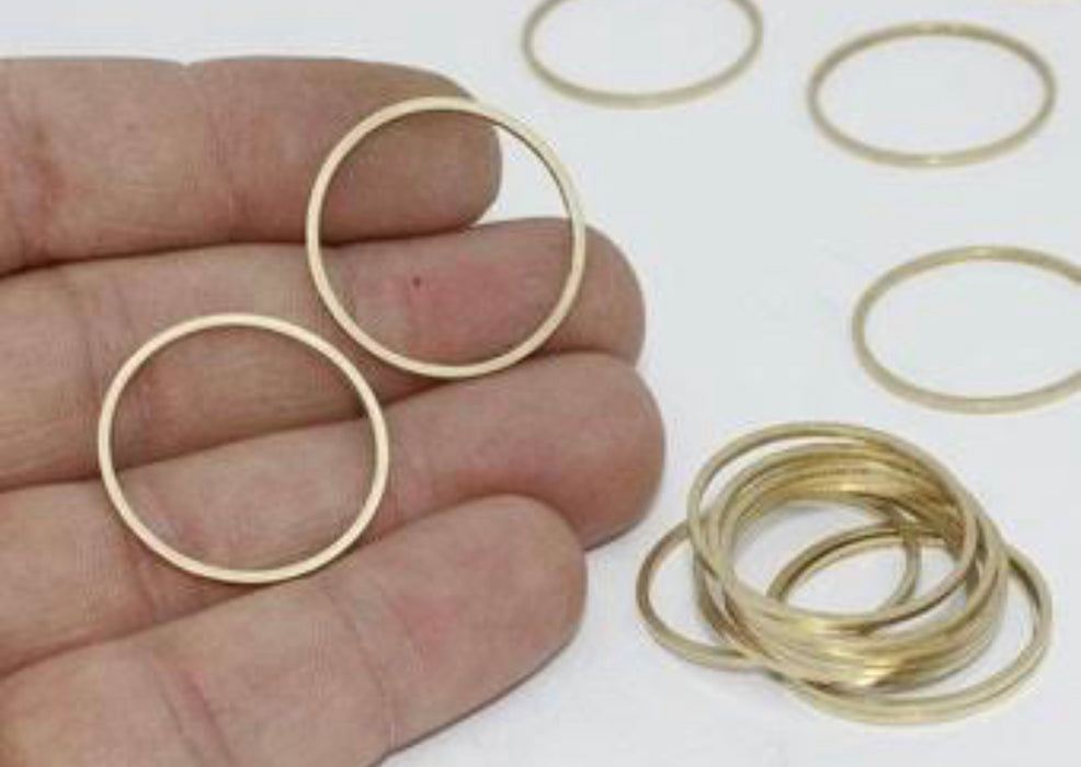 25mm Raw Brass Closed Ring , Circle , CHK417