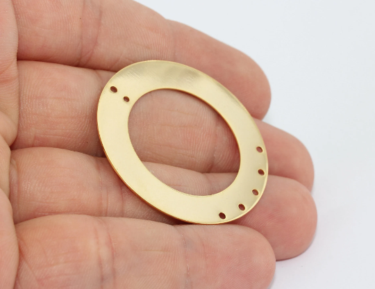 Ciondoli a forma di cerchio in oro lucido 24k da 38 mm, ciondoli rotondi, multicolore, MTE587