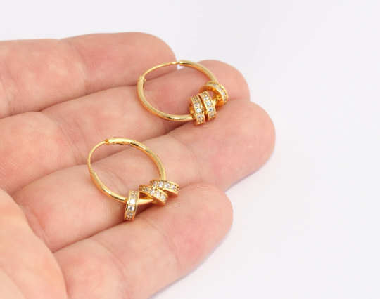 CZ Huggie Hoop Earrings