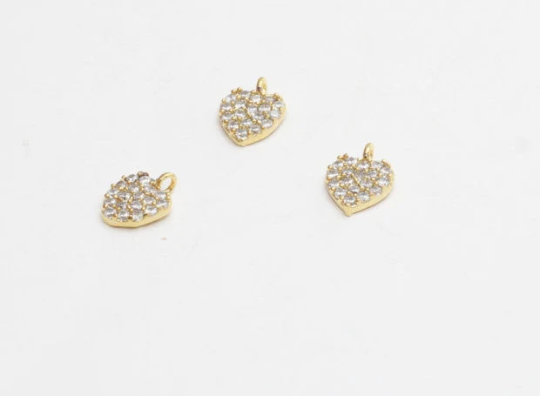 Shiny Gold Heart Charms