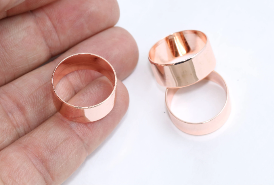 9x20mm Rose Gold Solid Ring, Ring Settings, Solid Ring, CHK87-2