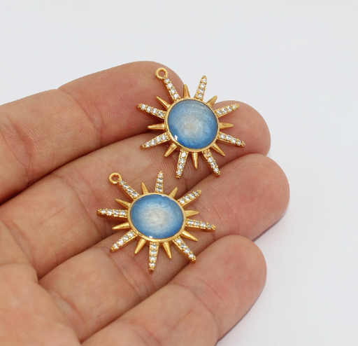 Shiny Gold Sun Charms