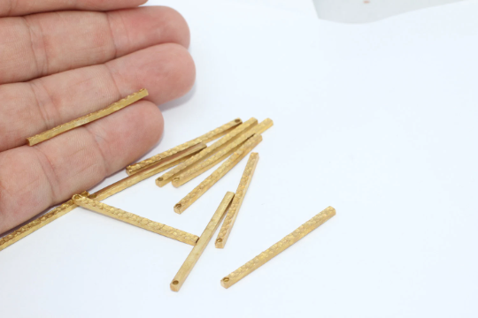 40mm Raw Brass Bar, Stamped Bar , Connector Bar Necklace, SOM70