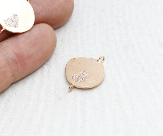 15x22mm Gül Altın Damla Takılar, Mikro Döşeme Takıları, ZRCN81