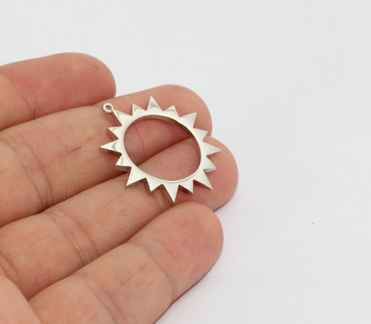 28x30mm Rodyum Kaplama Güneş Charms, Güneş Madalyonu, MTE1426
