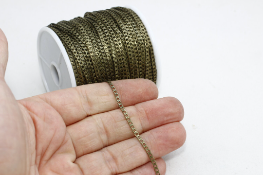 2,4x4mm Antique Bronze Curb Chains, Soldered Chains, BXB78-5