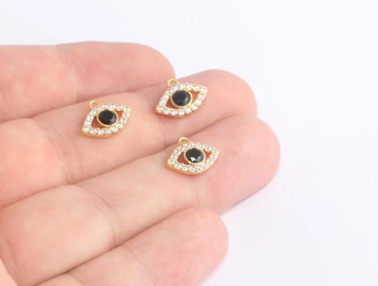 Shiny Gold Evil Eye Charm