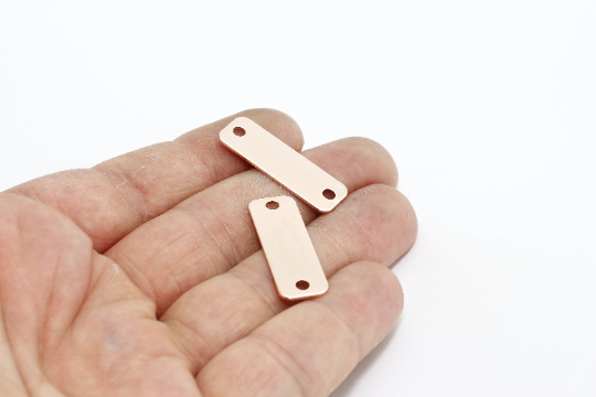 10x30mm Rose Gold Two Hole Disc, Personalized Charms, ROSE592