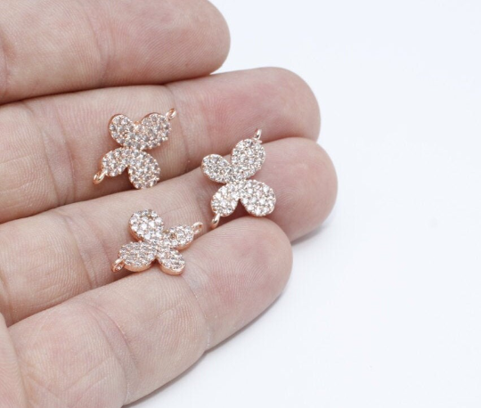 14x18mm Gül Altın Kelebek Takıları, Mikro Döşeme Kelebek, ZRCN573