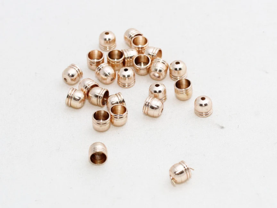 Terminale placcato oro rosa da 5 mm, terminale per perlina, terminale in ottone, ROSE1