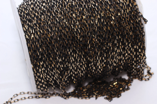 1,8mm Black Faceted Chain, Black Link Chain,Rolo Chain BXB337
