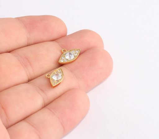 Shiny Gold Evil Eye Charm