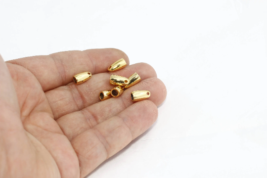 24k Shiny Gold Bead Caps, Inner Size 3,5mm, Cord End, Cord AE125
