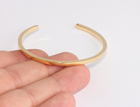 57mm 24k Shiny Gold Flat Bracelet Open Cuff Bracelet CHK135-2
