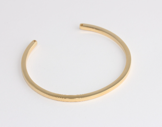 57mm 24k Shiny Gold Flat Bracelet Open Cuff Bracelet          CHK135-2