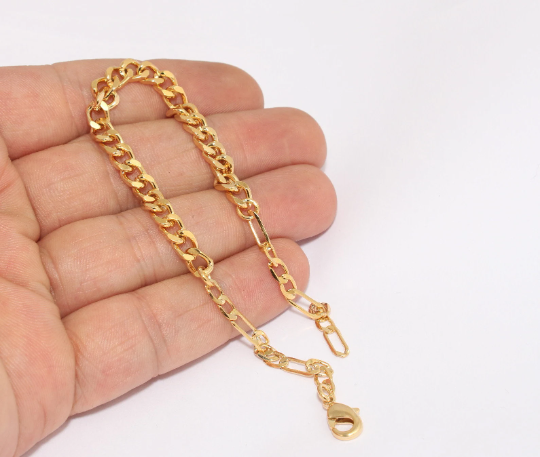 Shiny Gold Curb Bracelet
