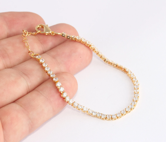 Shiny Gold Tennis Bracelet