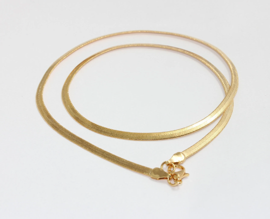 17" 3mm 24k Shiny Gold Snake Chains, Ready Snake , Cable CHK421