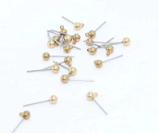 Raw Brass Ear stud