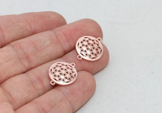 Ciondolo Fiore della Vita in oro rosa 15x19 mm, MTE1053