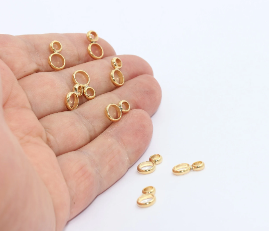 12mm 24k Shiny Gold Spacer Beads, Connector Beads, MTE1275