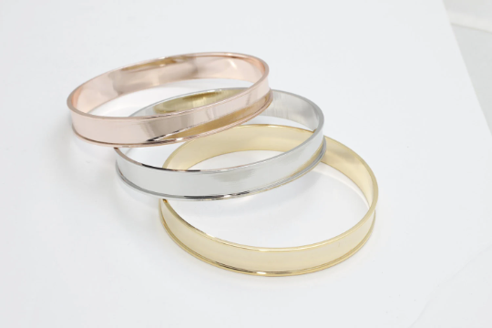 8mm Rhodium/Gold/Rose Gold Bracelet, Inlay Bracelet,