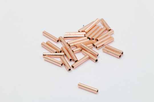 2x10mm Rose Gold Spacer Tubes, Tube Beads, Round , ROSE505