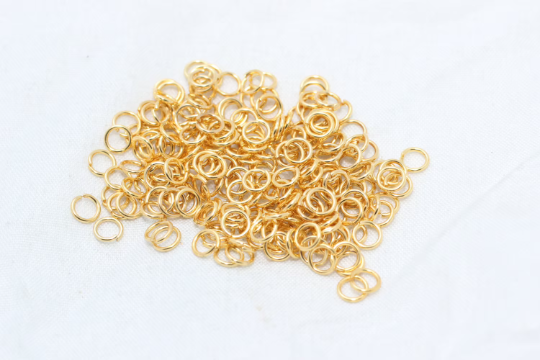4mm 24k Shiny Gold Jump Rings, Gold Connector, Open  CHK496