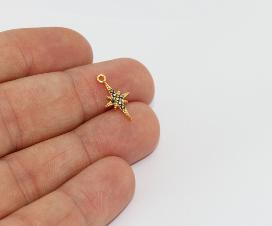 Shiny Gold North Star Charms