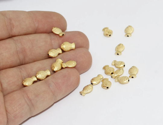 Fish Beads, Fish Charms, Center Hole