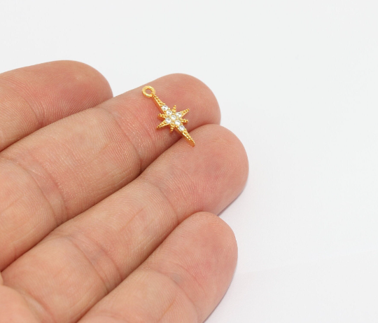Shiny Gold North Star Charms