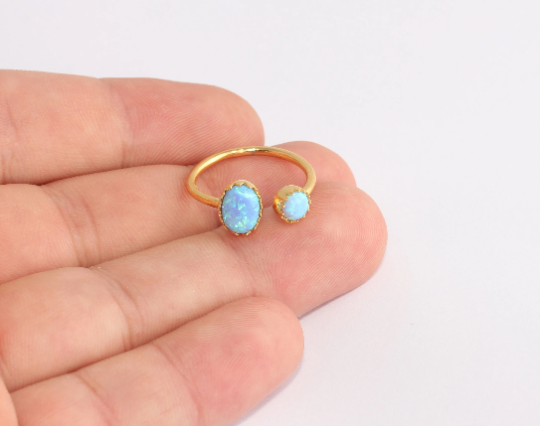 16-17mm 24k Shiny Gold Rings, Dainty Rings, CZ Stone, Gold SLM906