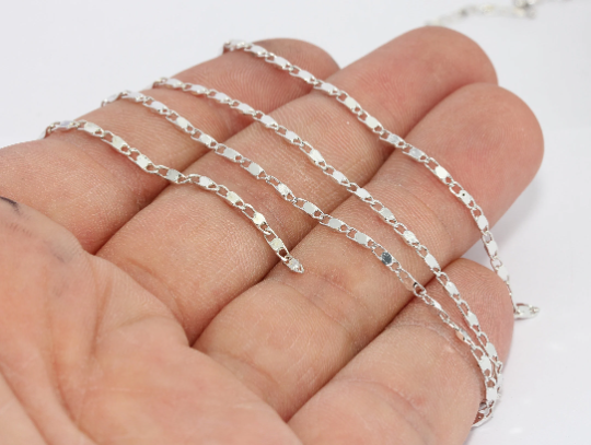 1,8 mm Rodyum Kaplamalı Bordür Zincirleri, Narin Zincir, Bordür BXB164-2