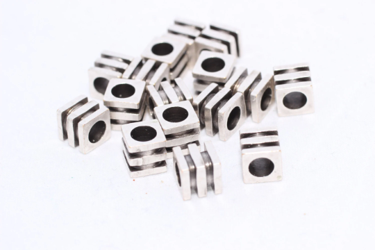 6mm Antique Silver Cube Beads, Geometric Beads, Tube Beads, Cube Beads, Antique Silver Supplies, Tubes, Solid Brass, gt, AG19